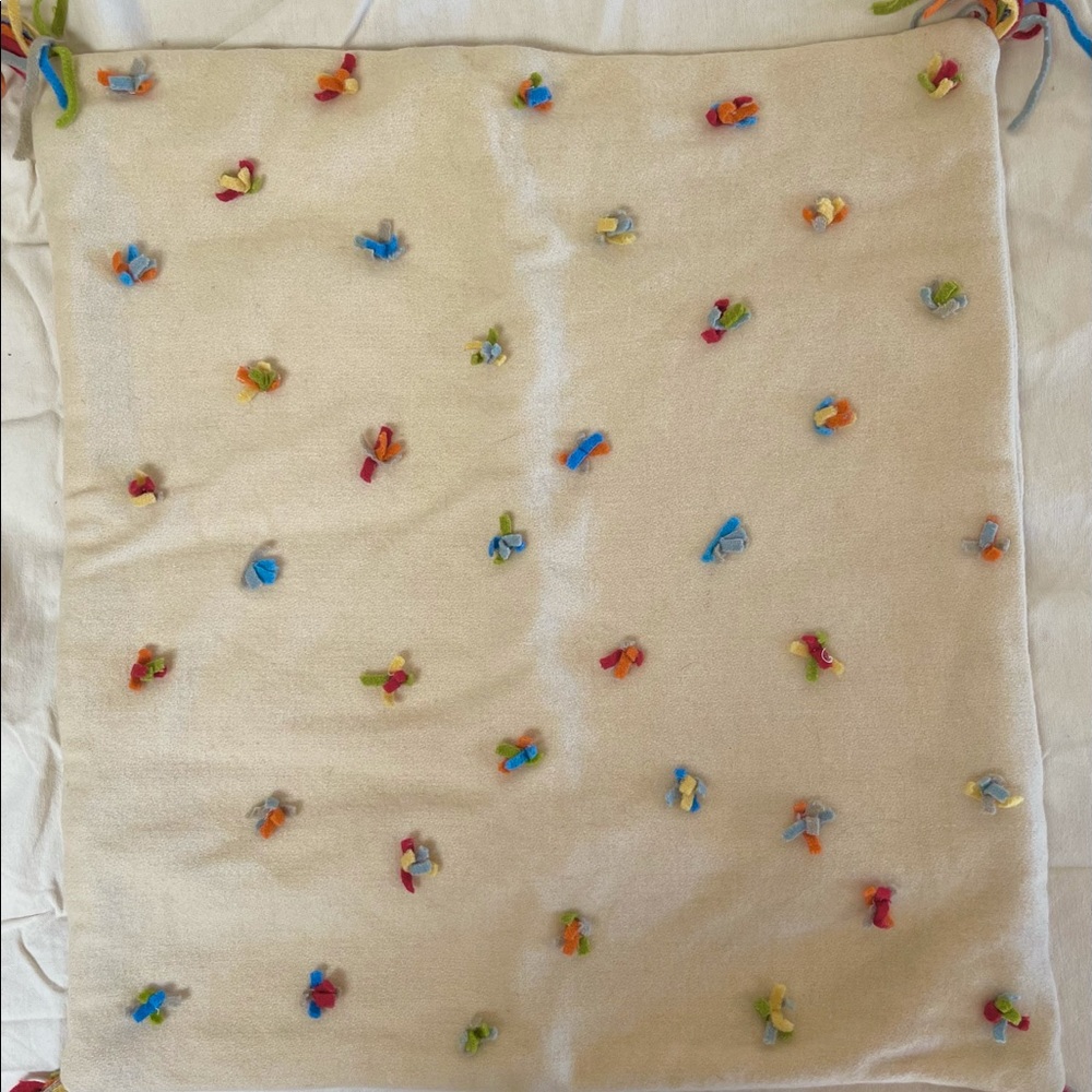 Festive fun pillow covers, colorful, cream, white